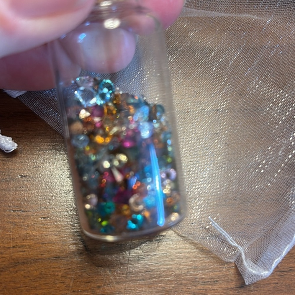 Vial of loose Swarovski crystals